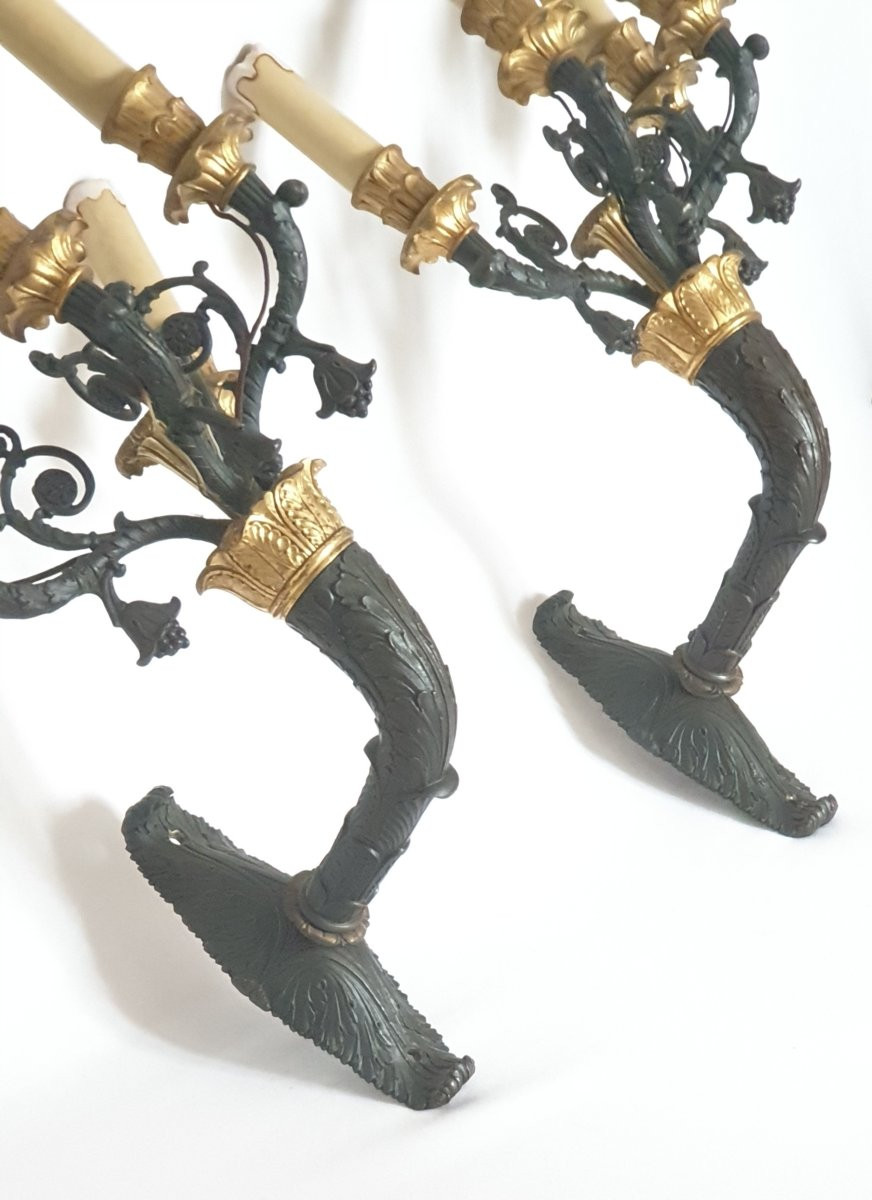 appliques en bronze Charles X époque Restauration XIXe -photo-3