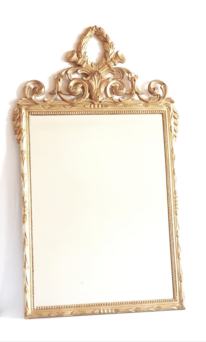 Gilded Mirror, 20th-century Louis XVI Style-photo-1