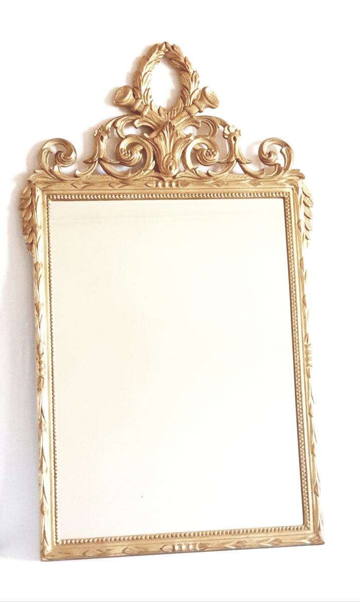 Gilded Mirror, 20th-century Louis XVI Style-photo-2