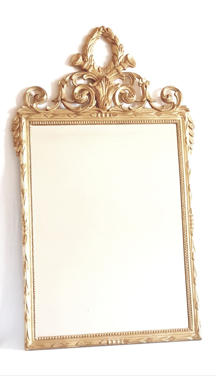 Gilded Mirror, 20th-century Louis XVI Style-photo-7