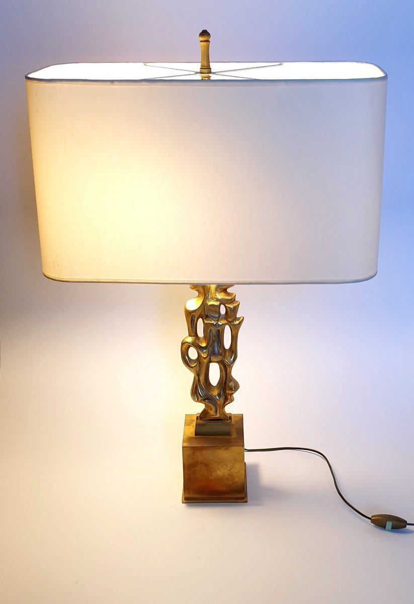 Gilt Bronze Lamp Signed Papineau 1970