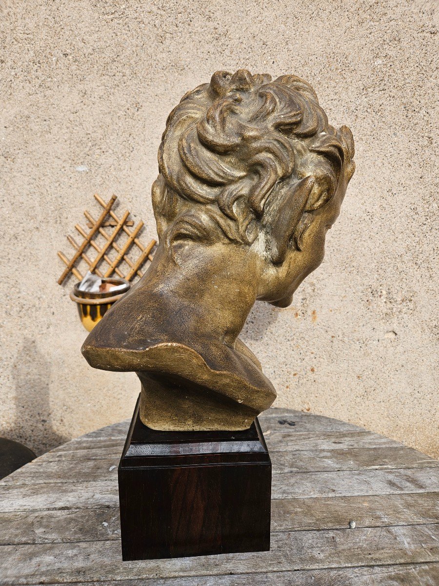 Bust Of Laughing Satyr, Said Faun In Plaster -photo-4