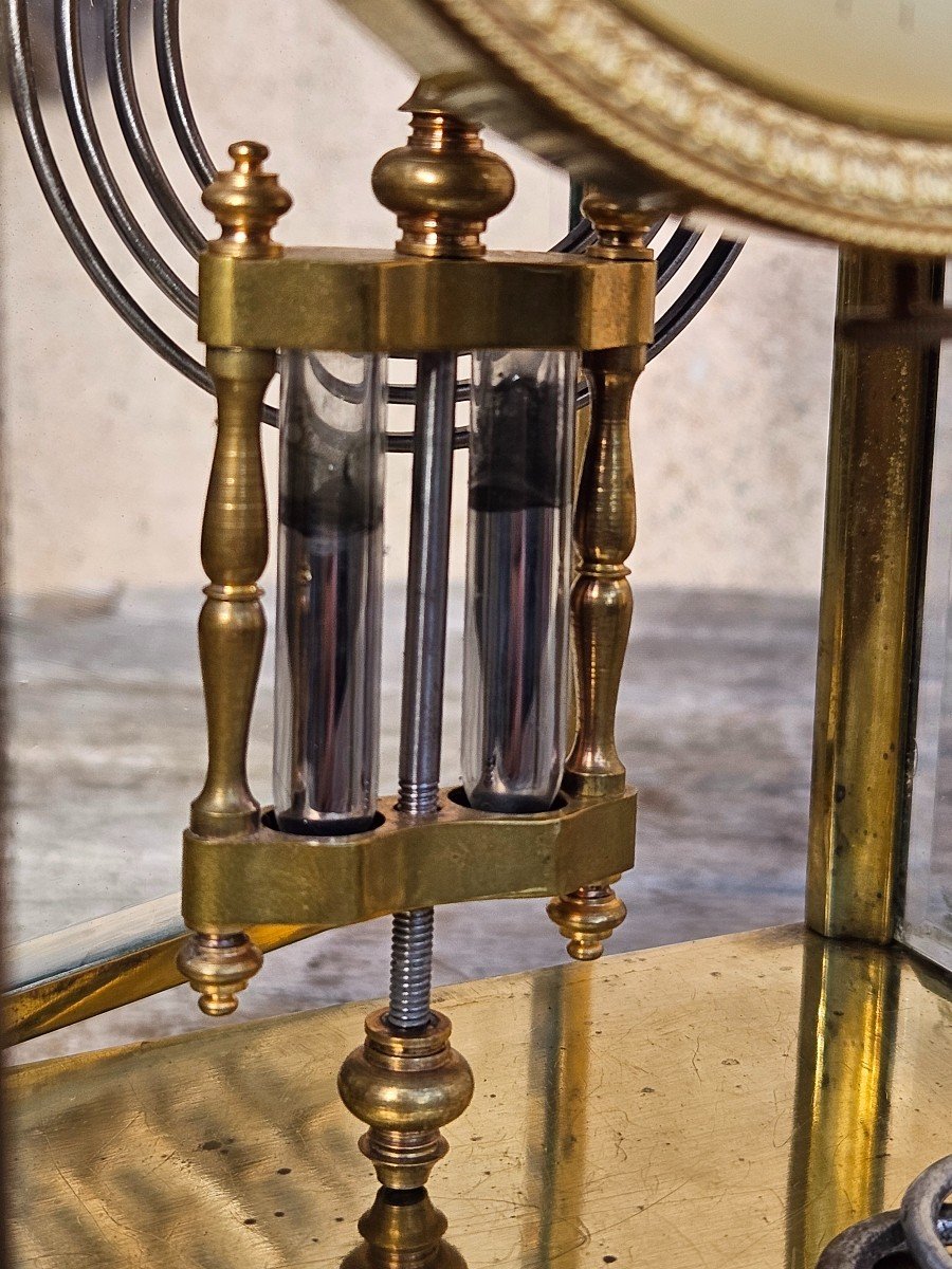 Cage Pendulum In Golden Brass & Mercury Balance & Japy Frères Medal Of Honor Movement-photo-3