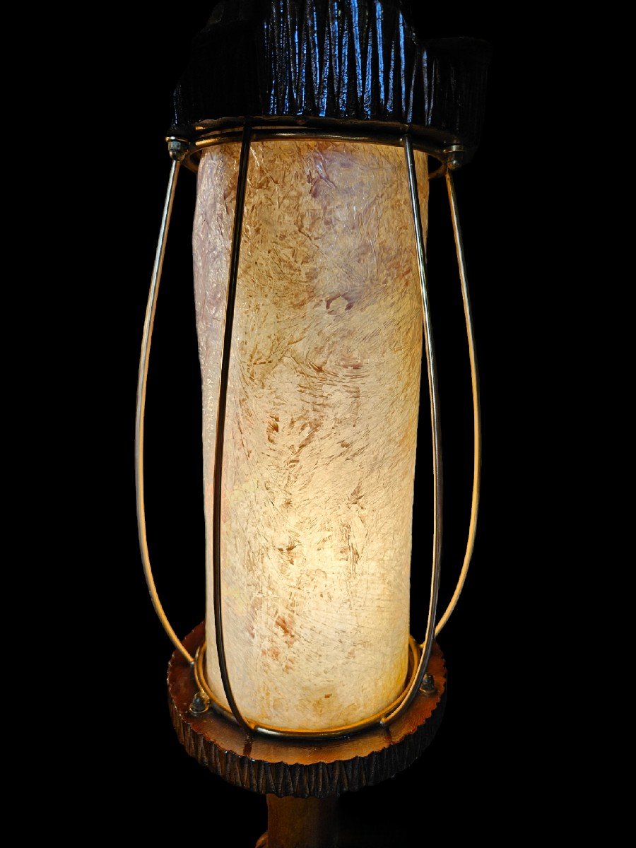 Lampadaire Palmier En Bois Sculpté Vintage & Années 1960 / 1970-photo-4