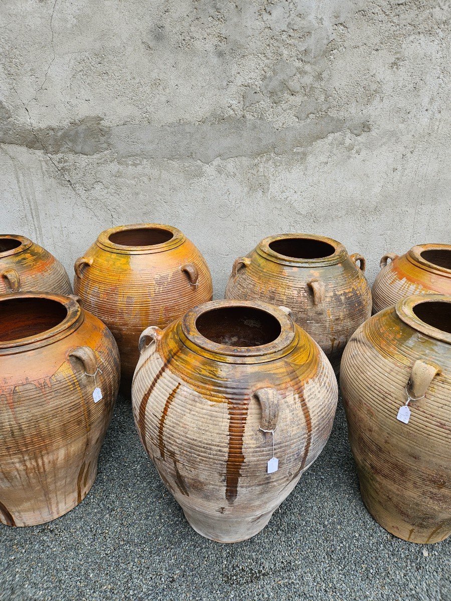 Jarre à Huile En Terre Cuite Vernissée Fin XIXème Début XXème & Poterie -photo-2