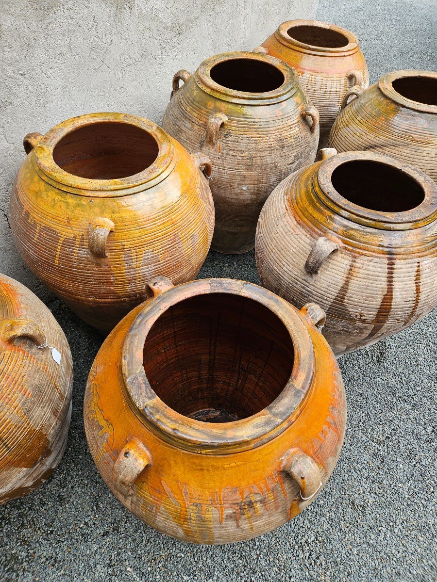 Jarre à Huile En Terre Cuite Vernissée Fin XIXème Début XXème & Poterie -photo-4