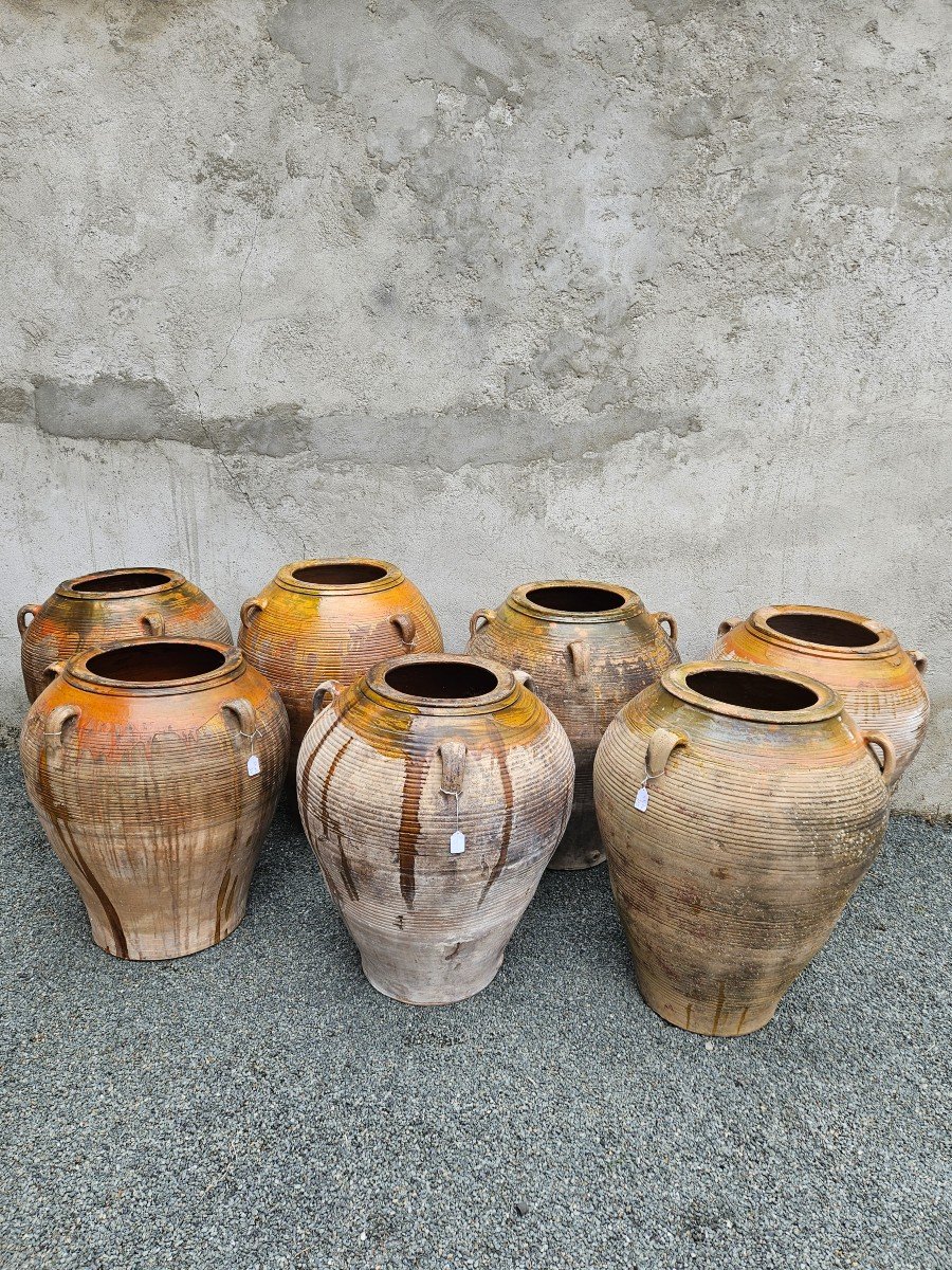 Jarre à Huile En Terre Cuite Vernissée Fin XIXème Début XXème & Poterie 