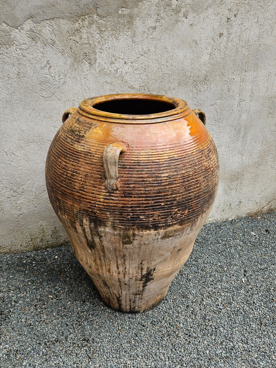 Jarre à Huile En Terre Cuite Vernissée Fin XIXème Début XXème