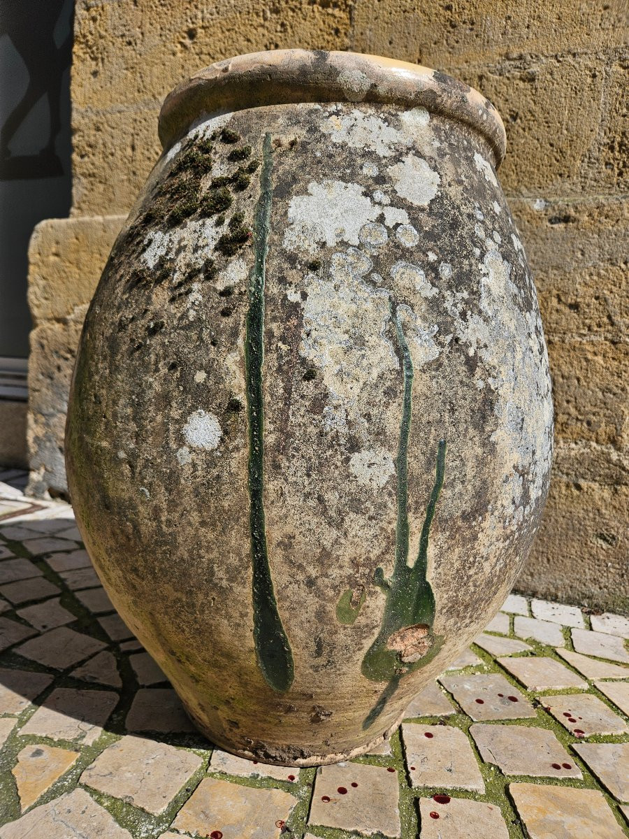 Ancienne Jarre en terre cuite vernissée française - biot ou castelnaudary - 19ème -photo-4