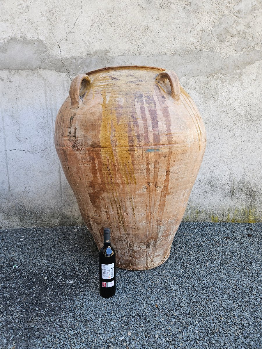 1 Metre Oil Jar In Glazed Terracotta-photo-2