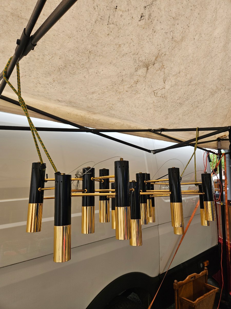 Design Chandelier 17 Metal Tubes - Italy-photo-2