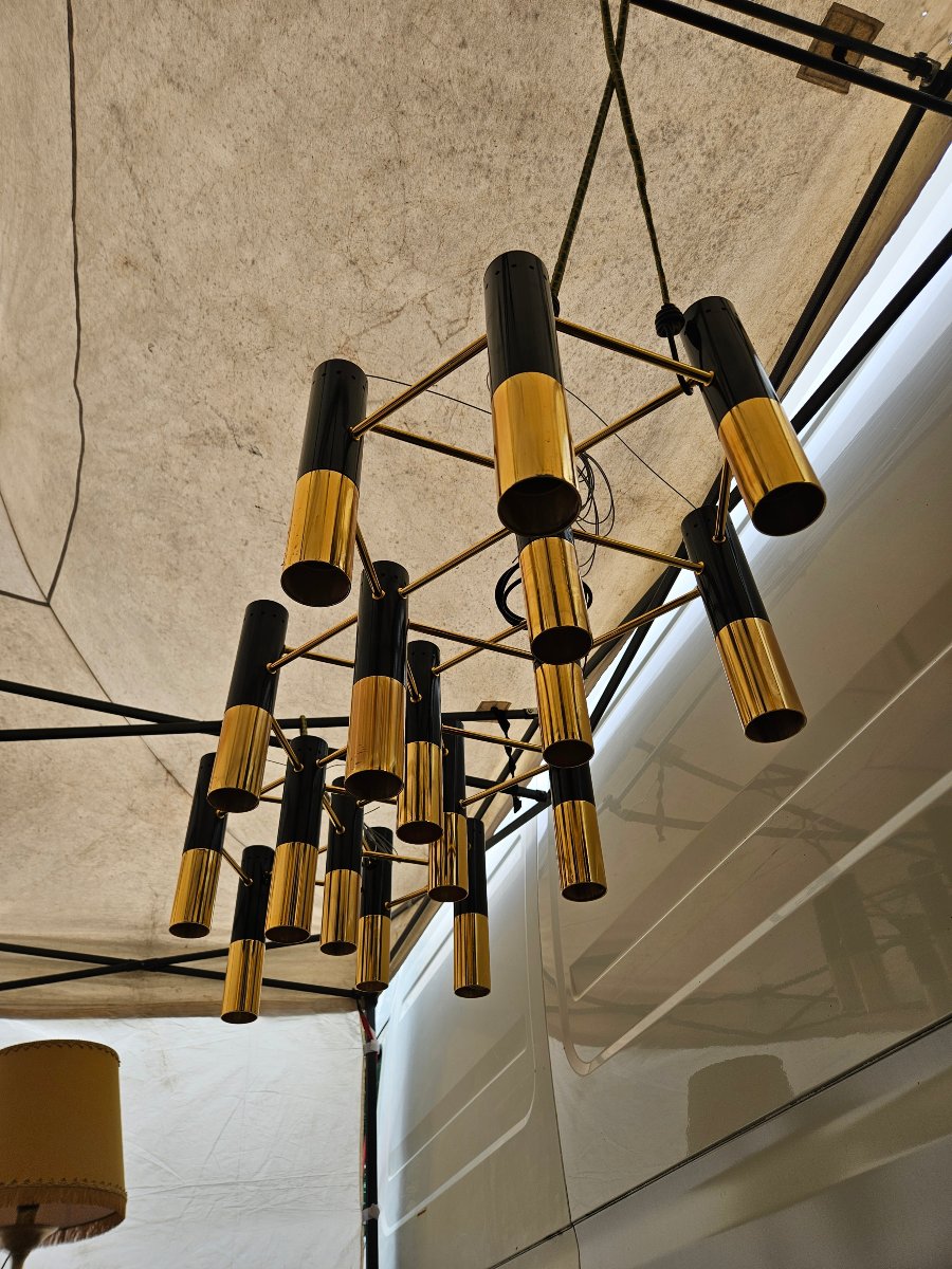 Design Chandelier 17 Metal Tubes - Italy-photo-3