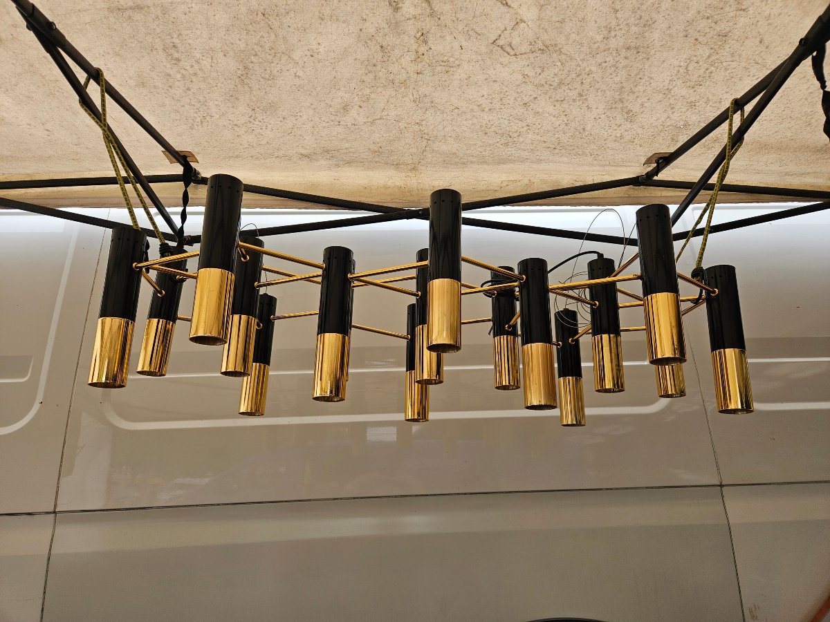 Design Chandelier 17 Metal Tubes - Italy