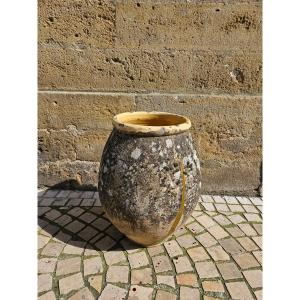 Ancienne Jarre en terre cuite vernissée française - biot ou castelnaudary - 19ème 