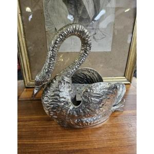 Important Pique Fleur "Cygne" en Métal Argenté & Art de la Table