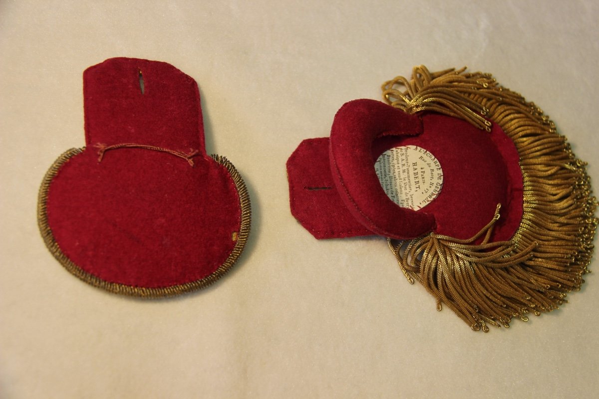 Pair Of Line Infantry Officer Epaulets Restoration Period-photo-3