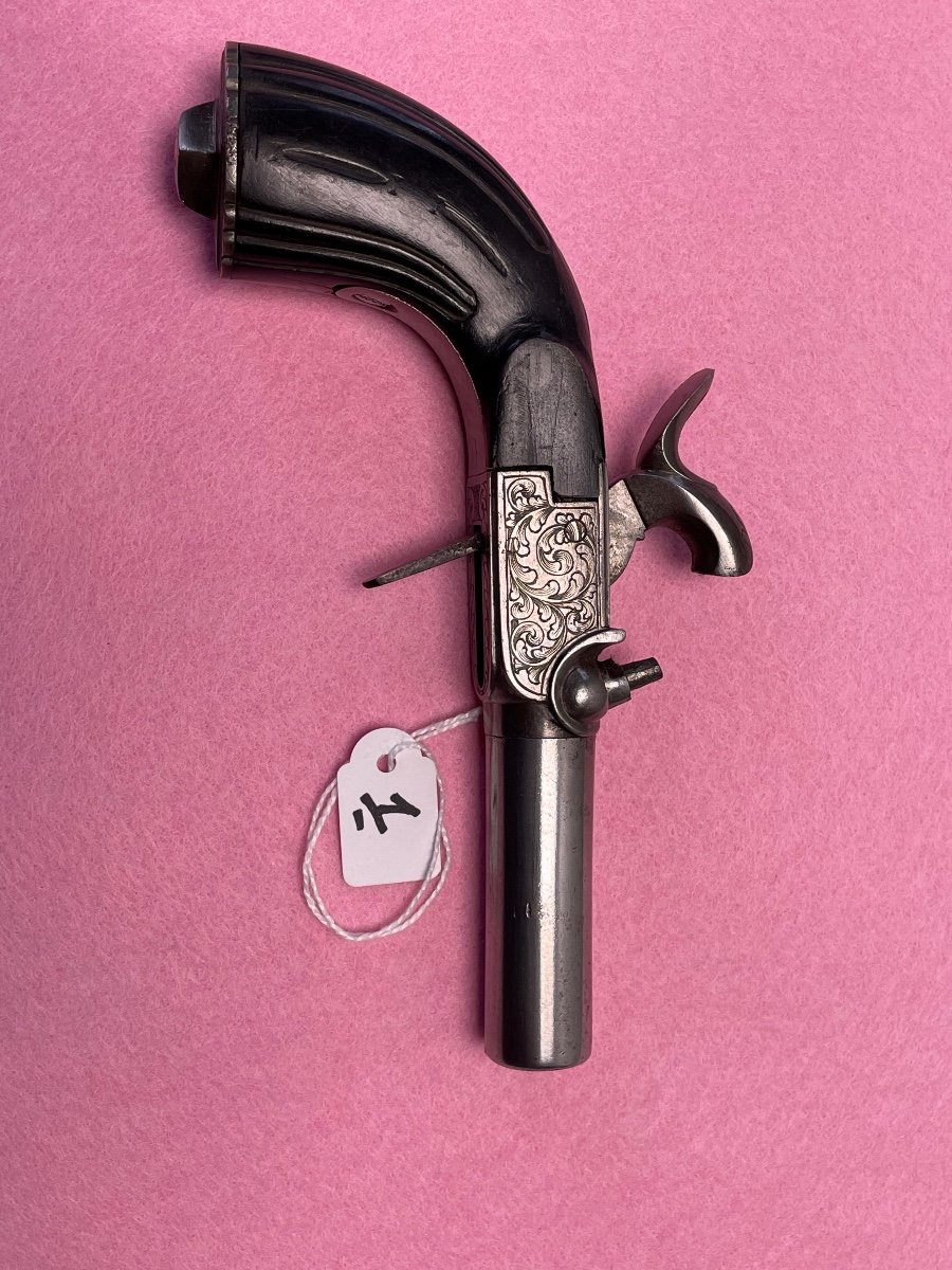 Forced Bullet Pistol With Percussion 19th-photo-3