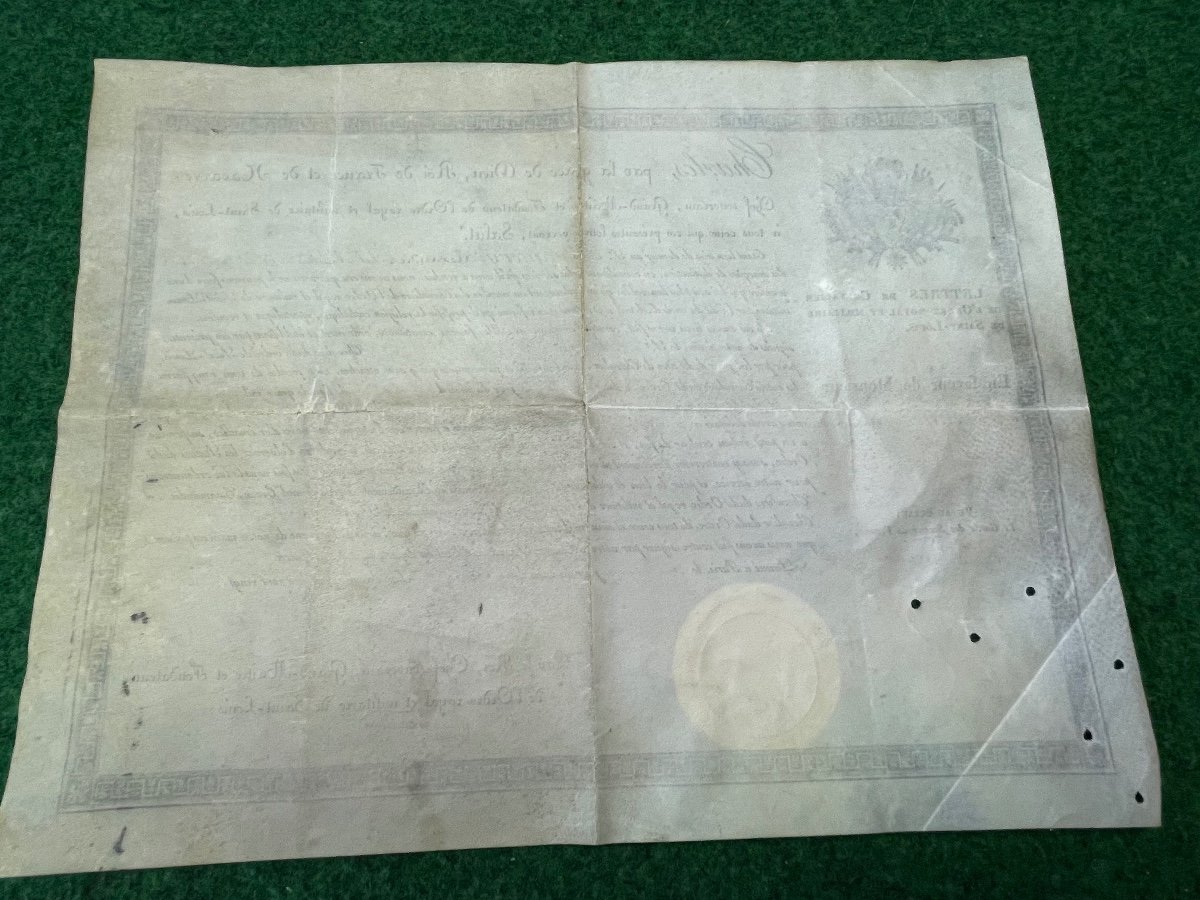 Brevet De Chevalier De l'Ordre Royal Et Militaire De Saint Louis  Par  Le Roi   Charles X 1825 -photo-5