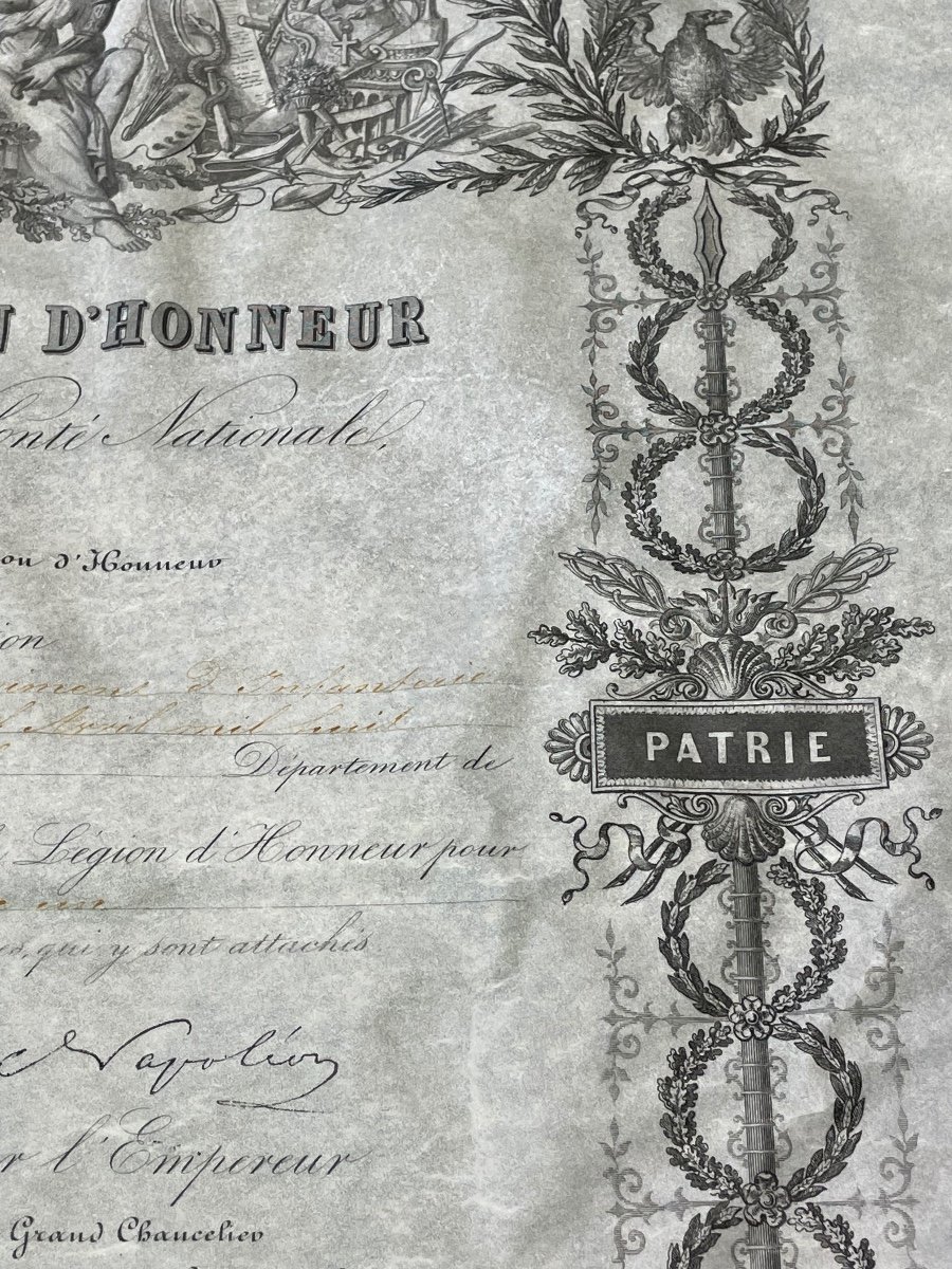 Brevet De  Chevalier De l'Ordre  Impérial De La Légion d'Honneur Napoléon III  1853   N° 6-photo-5