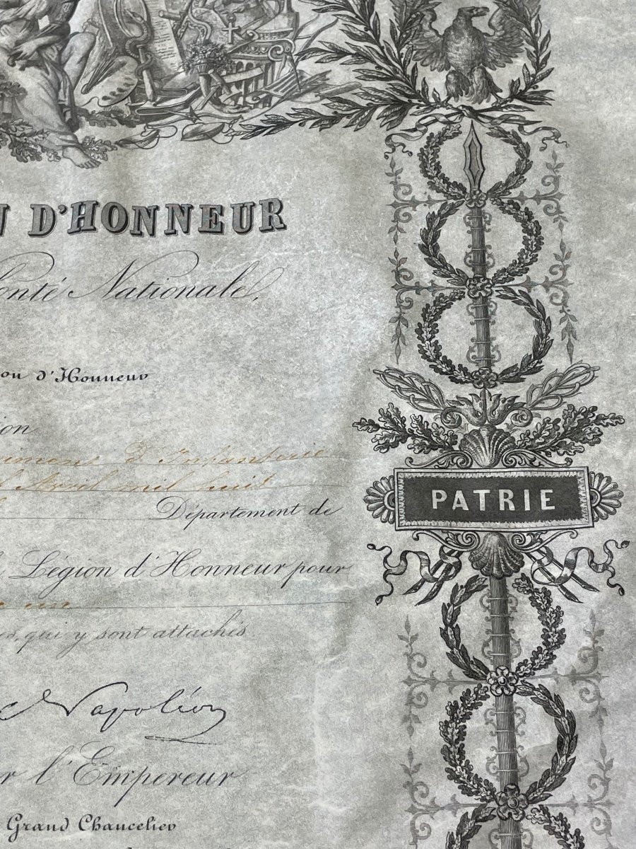 Patent Of Knight Of The Imperial Order Of The Legion Of Honor Napoleon III 1853 N° 6-photo-5