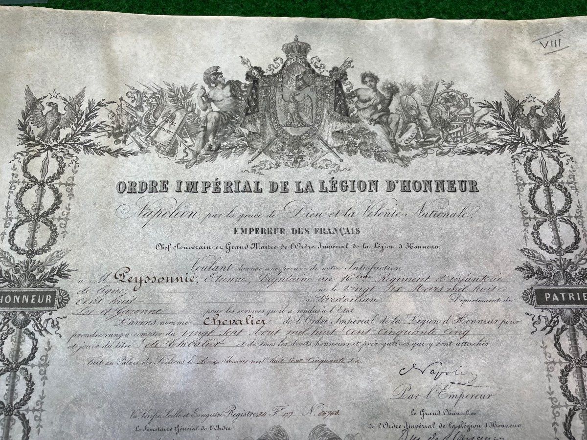 Patent Of Knight Of The Imperial Order Of The Legion Of Honor Napoleon III 1856-photo-2