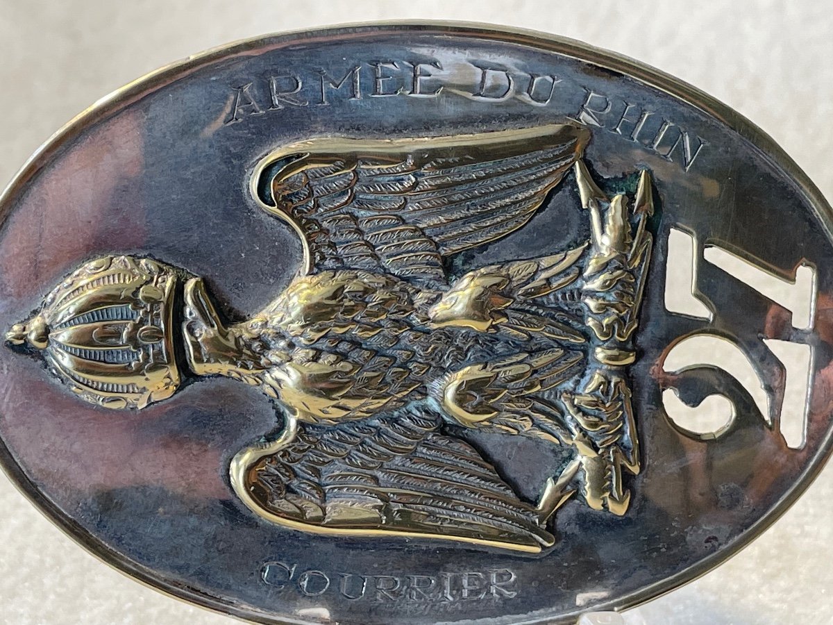 Rare Plaque De Baudrier  De Courrier De l'Armée Du Rhin  Napoléon III 1870-photo-2