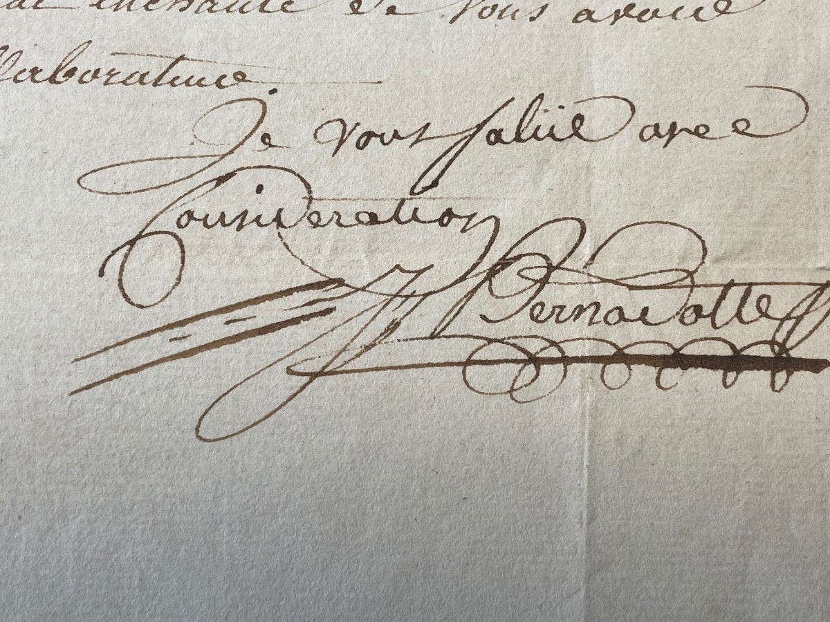 Lettre  Du Maréchal  Bernadotte   Au Général  Delarue  Du 22 Méssidor  De l'An 12  1er Empire -photo-1