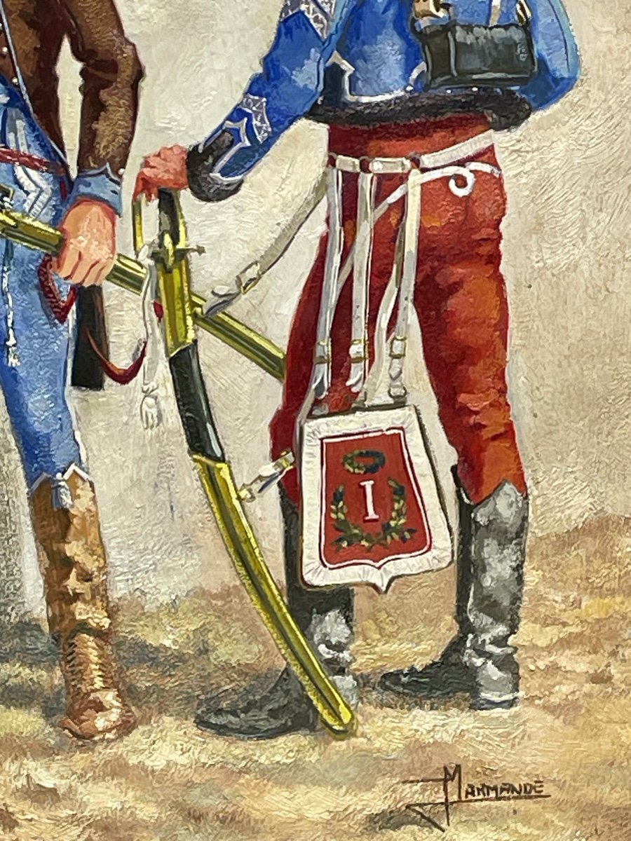 Gouache Officer 2nd Hussar "city Dress" And Sub-officer Of The 1st Hussar 1813-photo-4