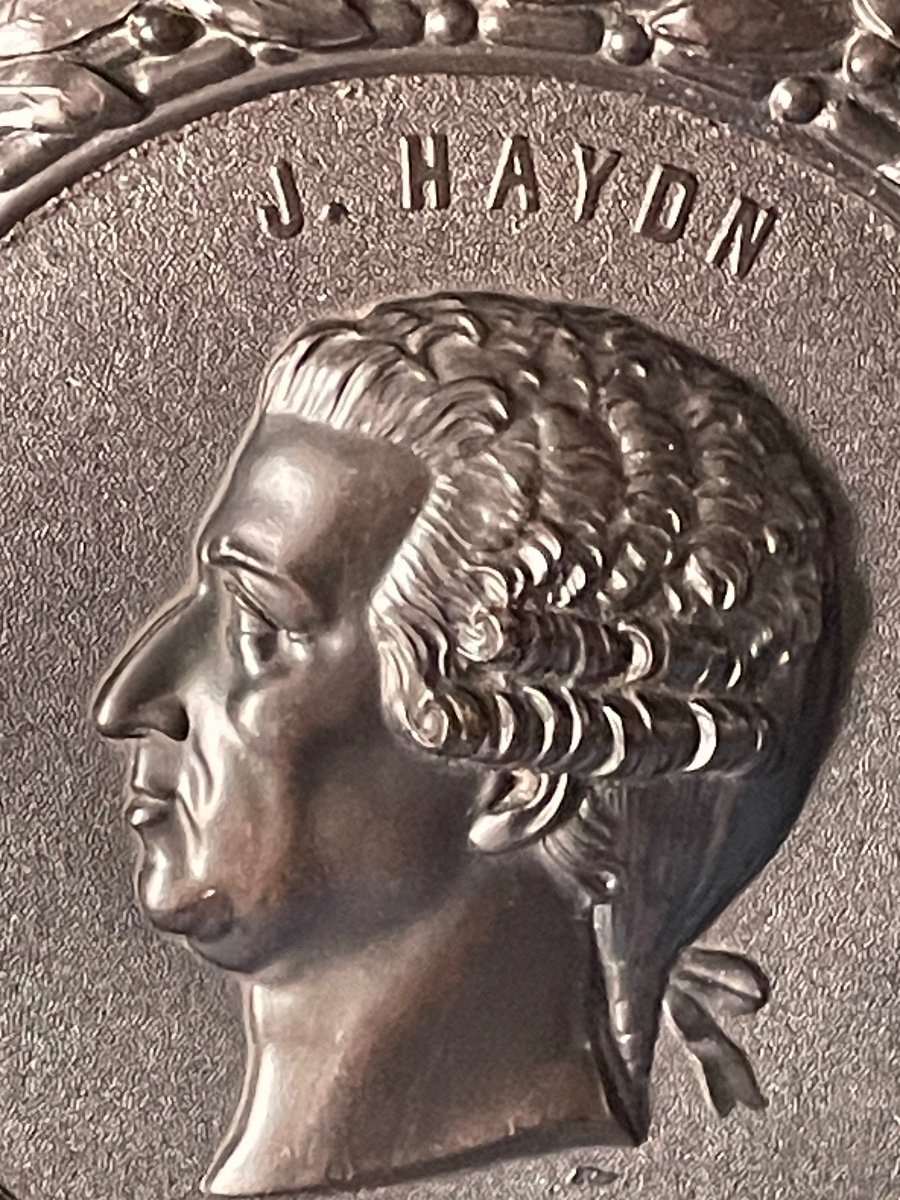 Large Hardwood Medal By Joseph Haydn (1732/1809) Napoleon III Period 19th-photo-2