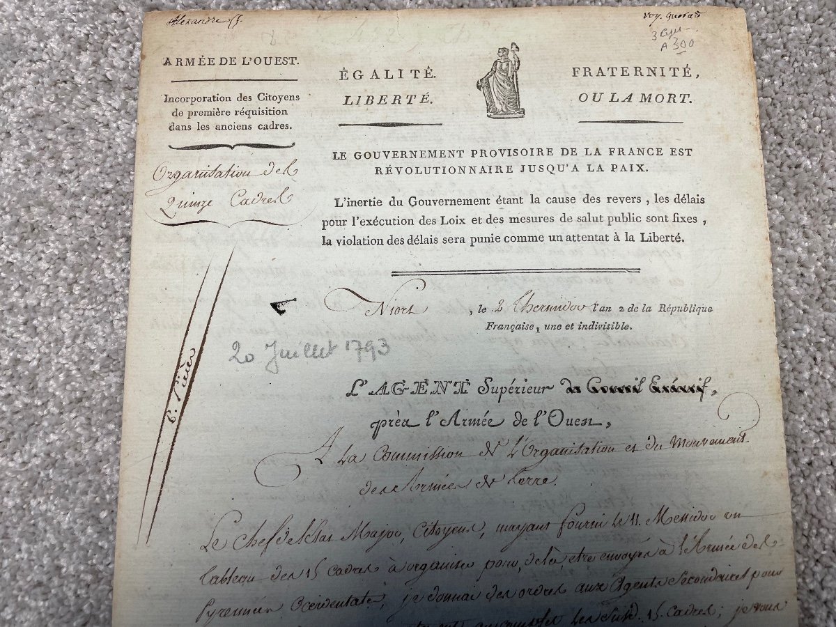 Letter From Marshal De France Berthier On The Reorganization Of The Army 2 Thermidor Year 2-photo-2