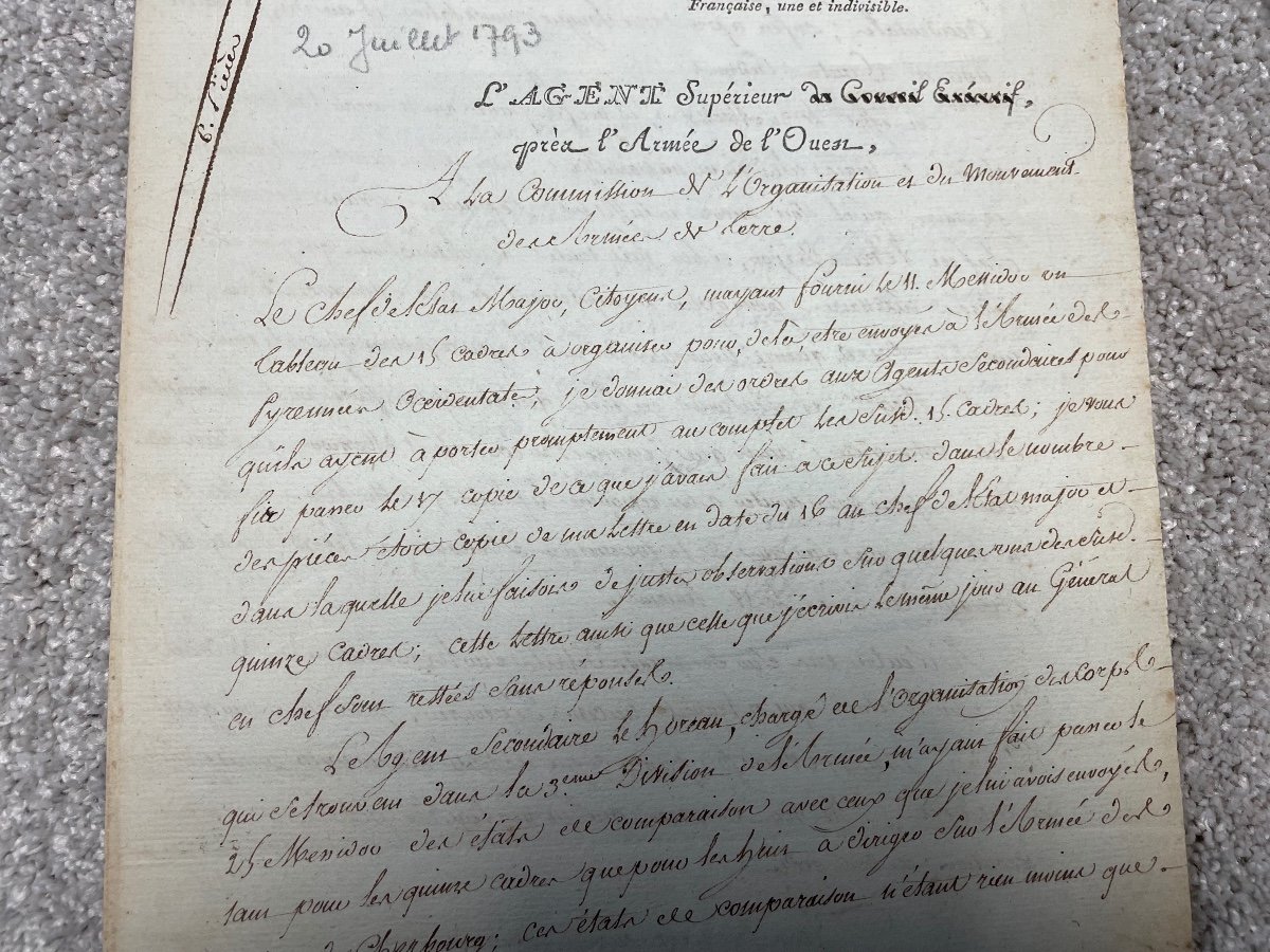 Letter From Marshal De France Berthier On The Reorganization Of The Army 2 Thermidor Year 2-photo-3
