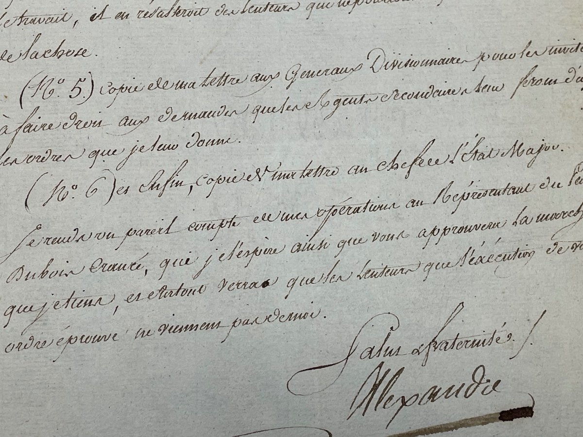 Lettre  Du Maréchal De France  Berthier   Sur La Réorganisation De l'Armée    2  Thermidor An 2-photo-4