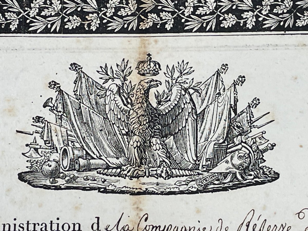 Empire   Français  Du 1er  Aout  1810  Congé De  Réforme  De La Compagnie  De  Reserve   1810-photo-3