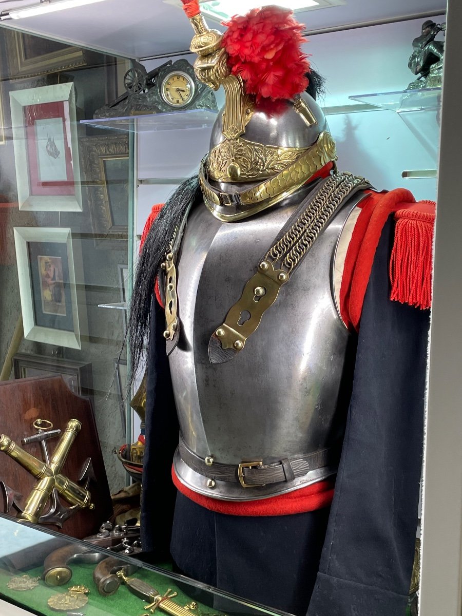 Breastplate Imperial Manufacture Of Chatellerault 1858 And Helmet Model 1872-photo-4