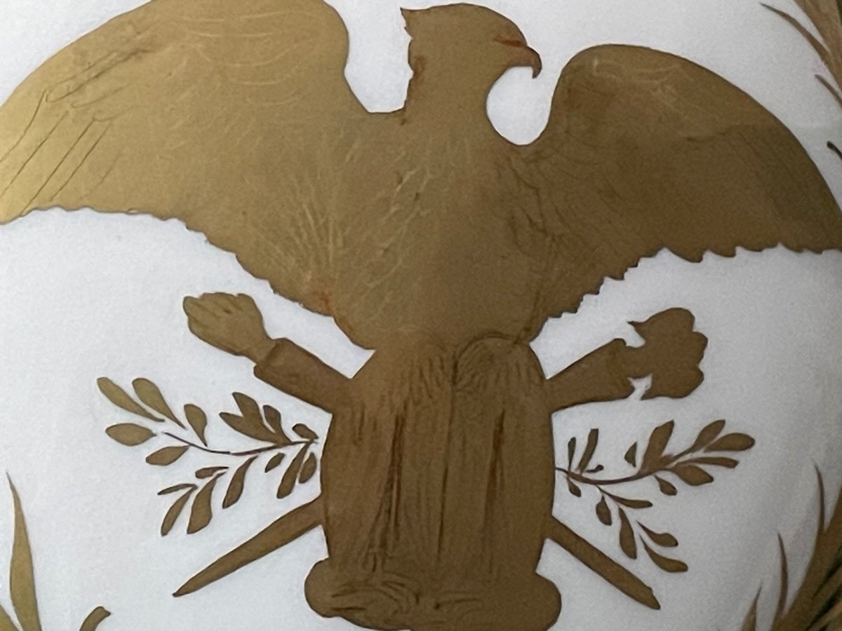 Paire De Vases  Au  Grand  Aigle Impérial   En  Porcelaine   19 ème -photo-3
