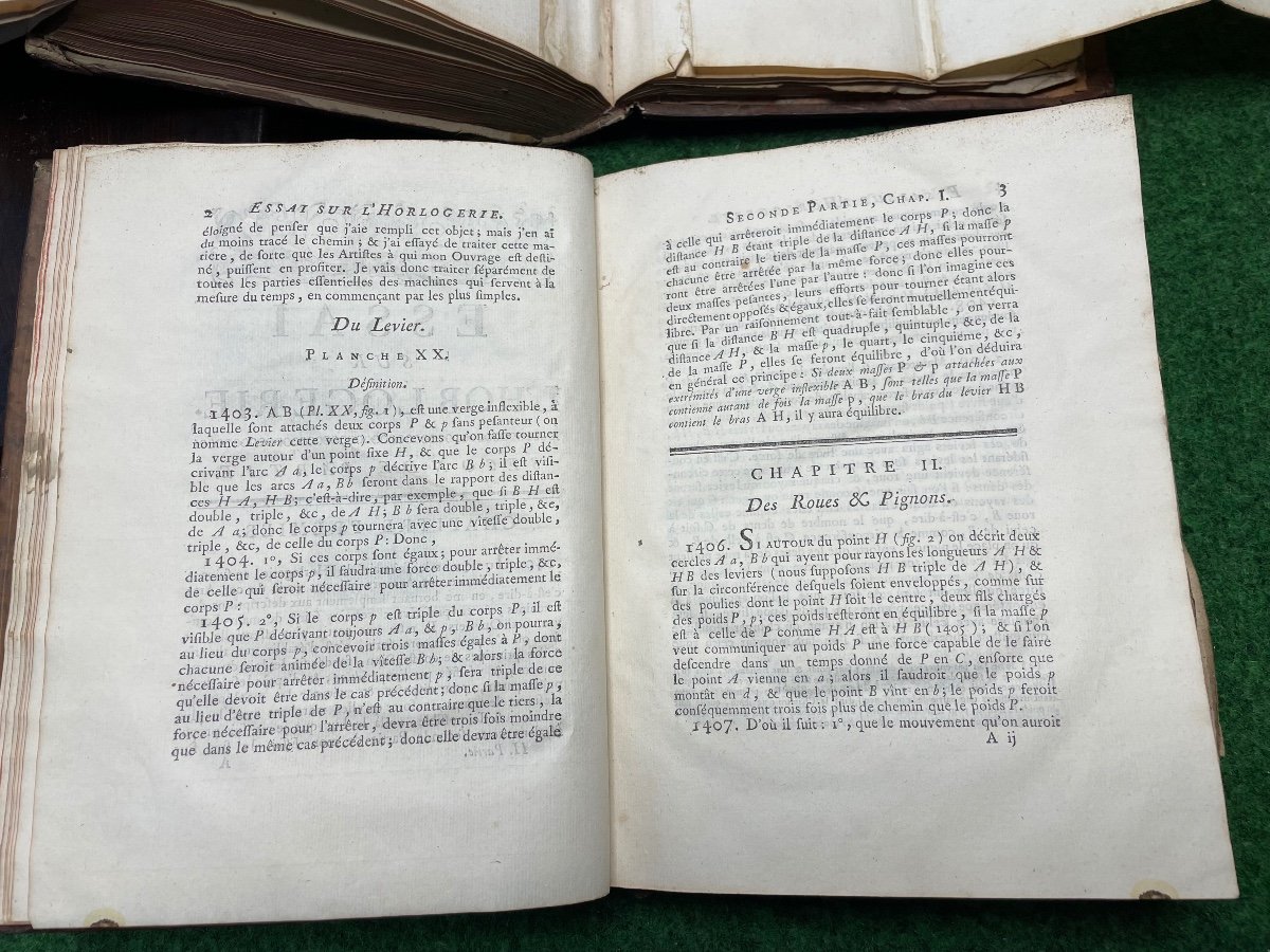 Essai  Sur l'Horlogerie  Tome Premier  Et Tome Second 1763  Première  édition  Par F. Berthoud -photo-3