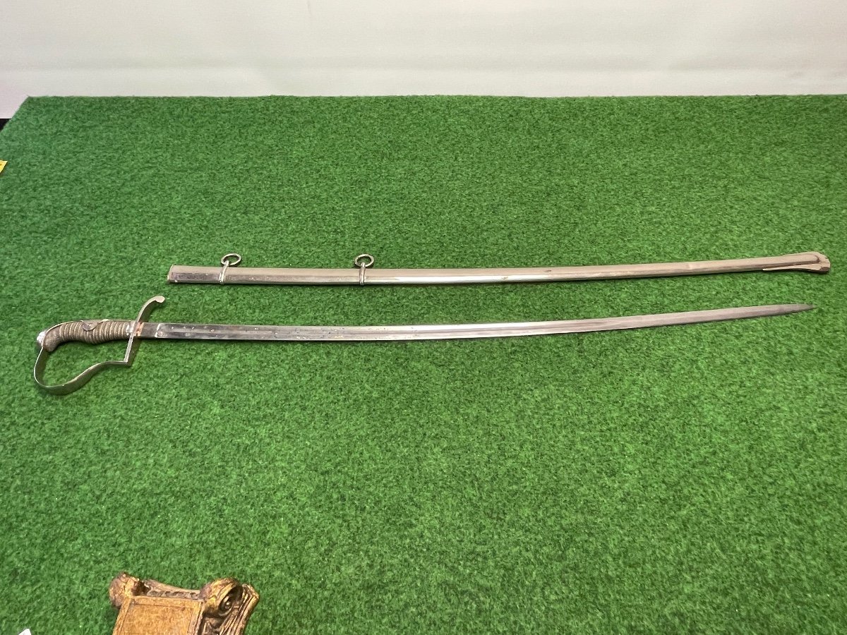Sabre d'Officier  De Cavalerie  Allemand  De  La  Wafen Fabrik   "eisenhauer "  19 ème -photo-4