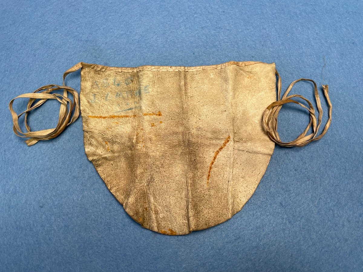  Rare Tablier  d'Apprenti  Maçonnique  En  Peau  1840-photo-4
