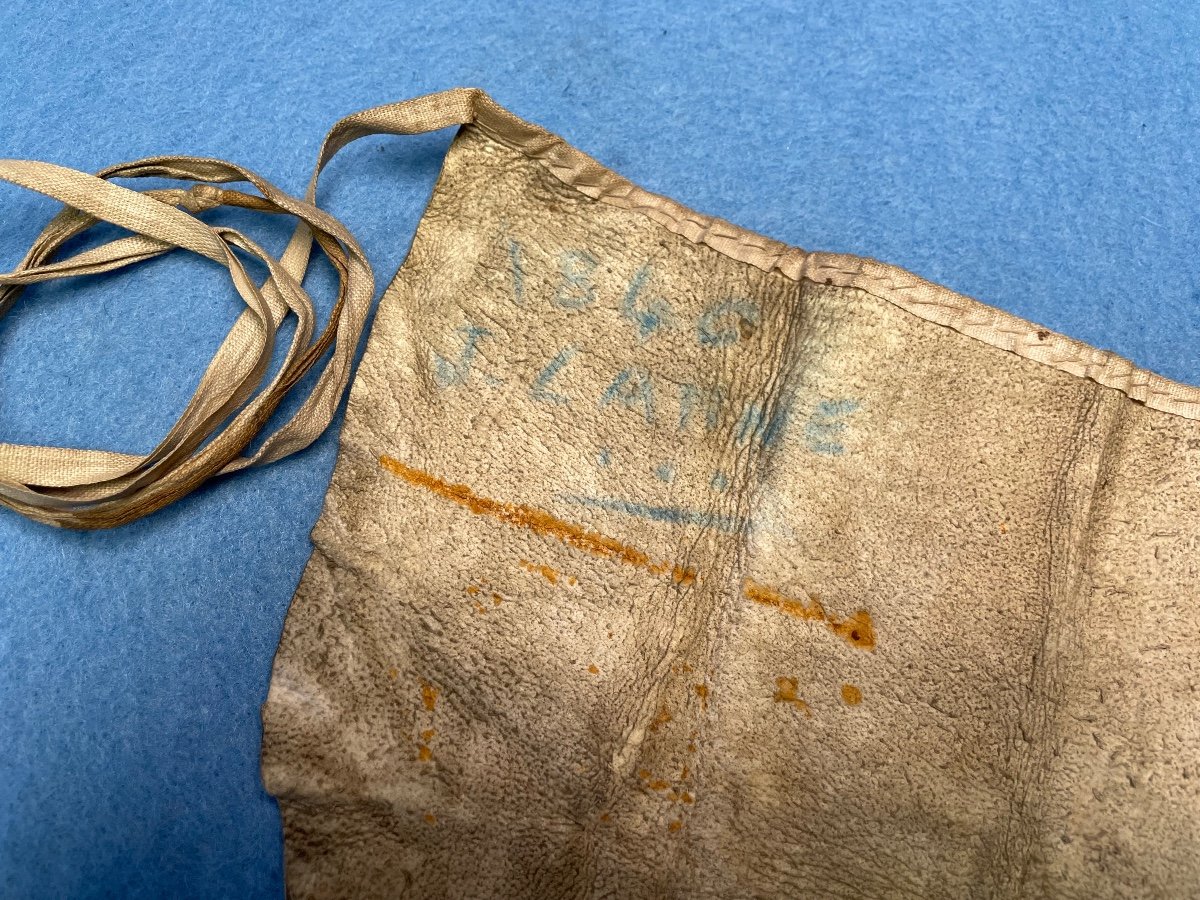  Rare Tablier  d'Apprenti  Maçonnique  En  Peau  1840-photo-1