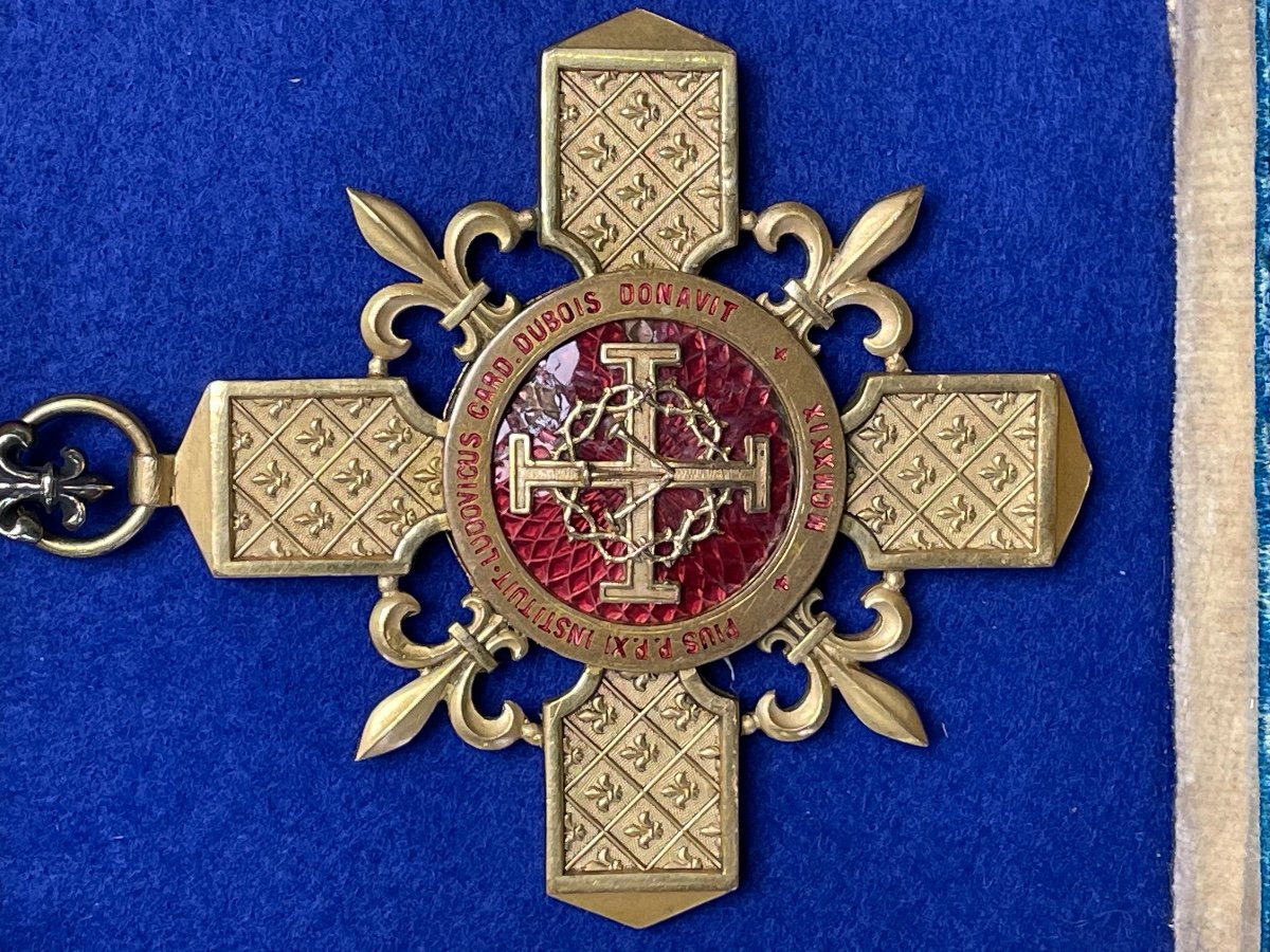 Rare Croix Du Chapitre De Notre Dame De Paris Crée En 1929 Par Le Cardinal Dubois 20 ème -photo-3