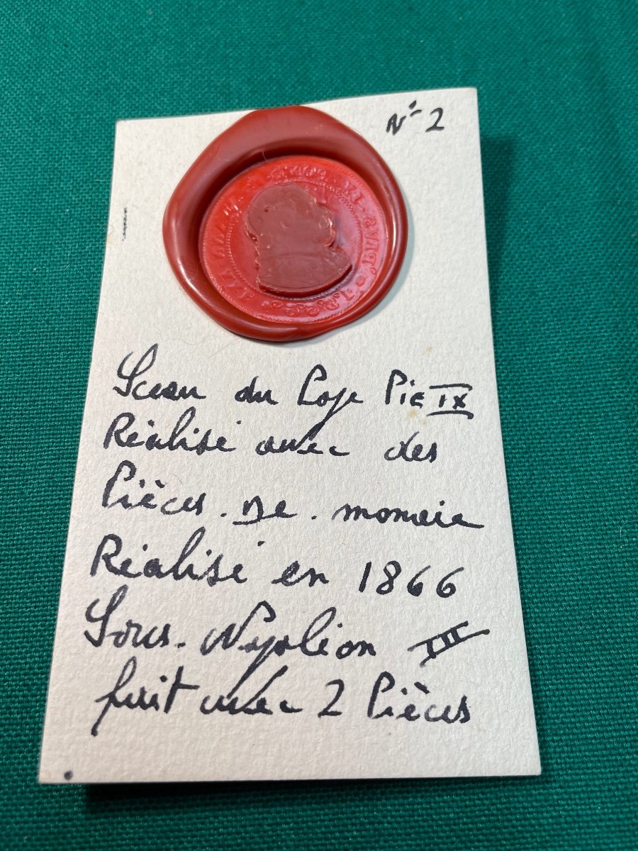 Seal Matrix With Pope Pius IX Made With Pieces In His Effigy Work 19th-photo-5