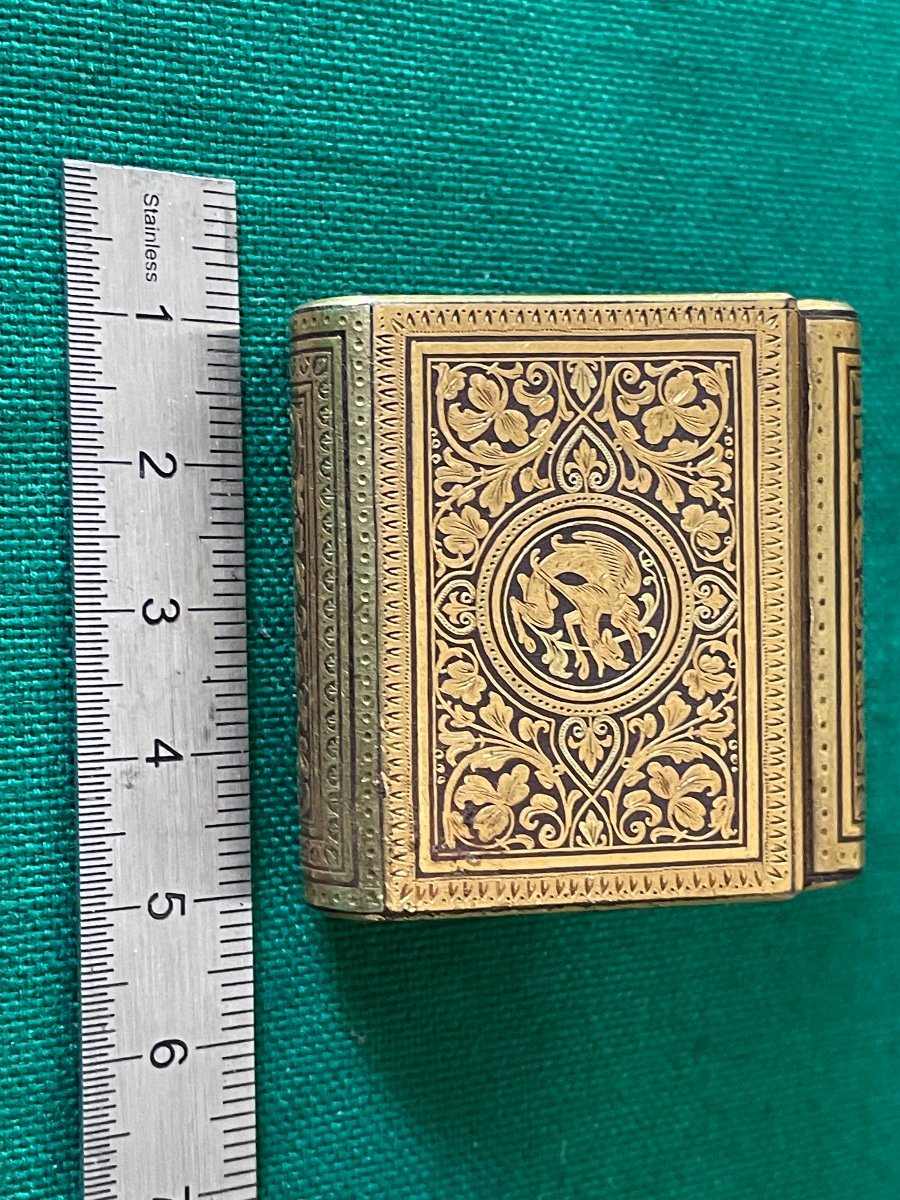 Petite Boite Allumettes  Pyrogène  En  Laiton  Art  Nouveau  XIX ème -photo-6