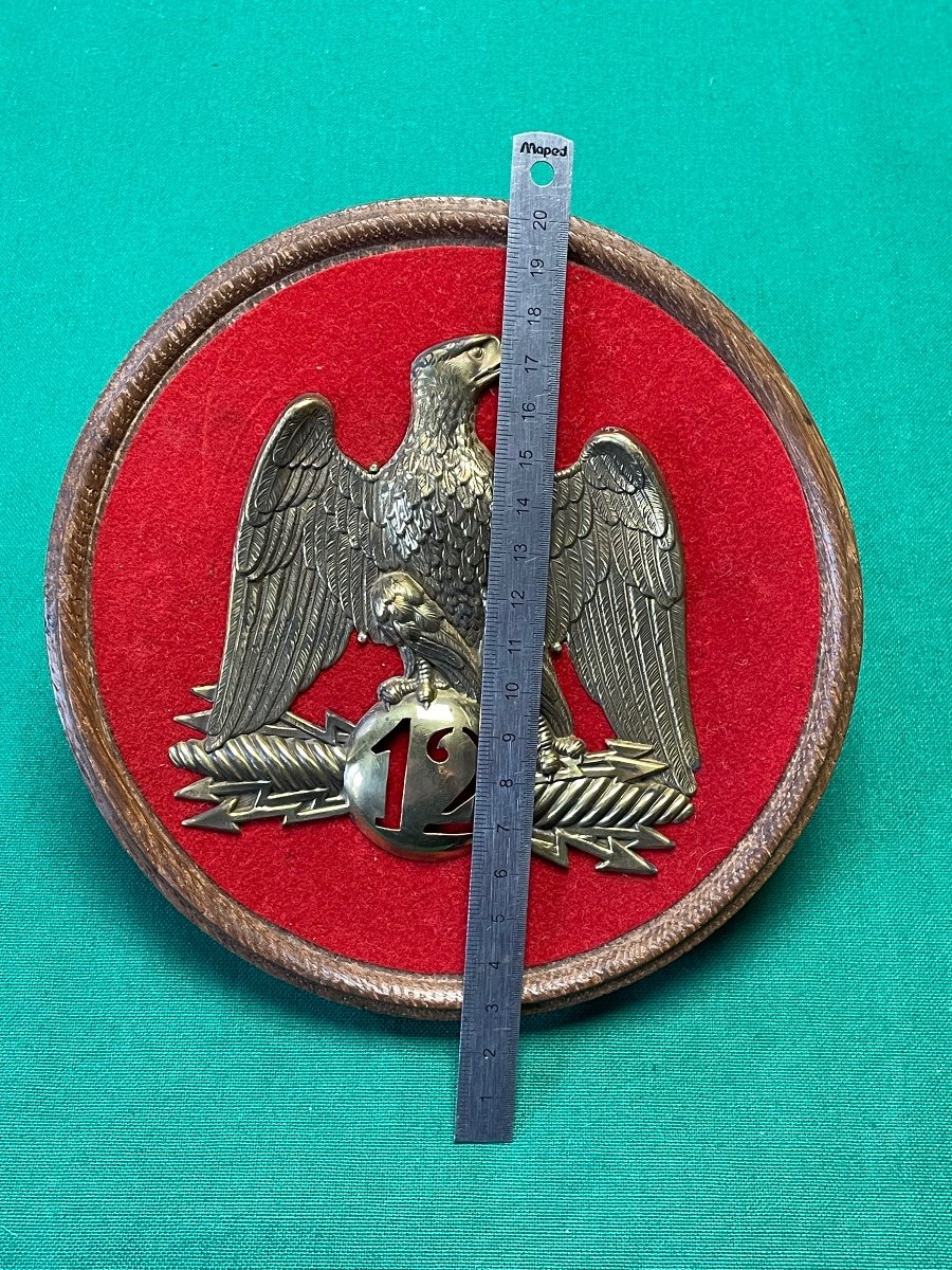 Aigle  De  Shako Du 12 ème  Régiment  d'Infanterie  De  Ligne  époque Napoléon  III    XIX ème -photo-2