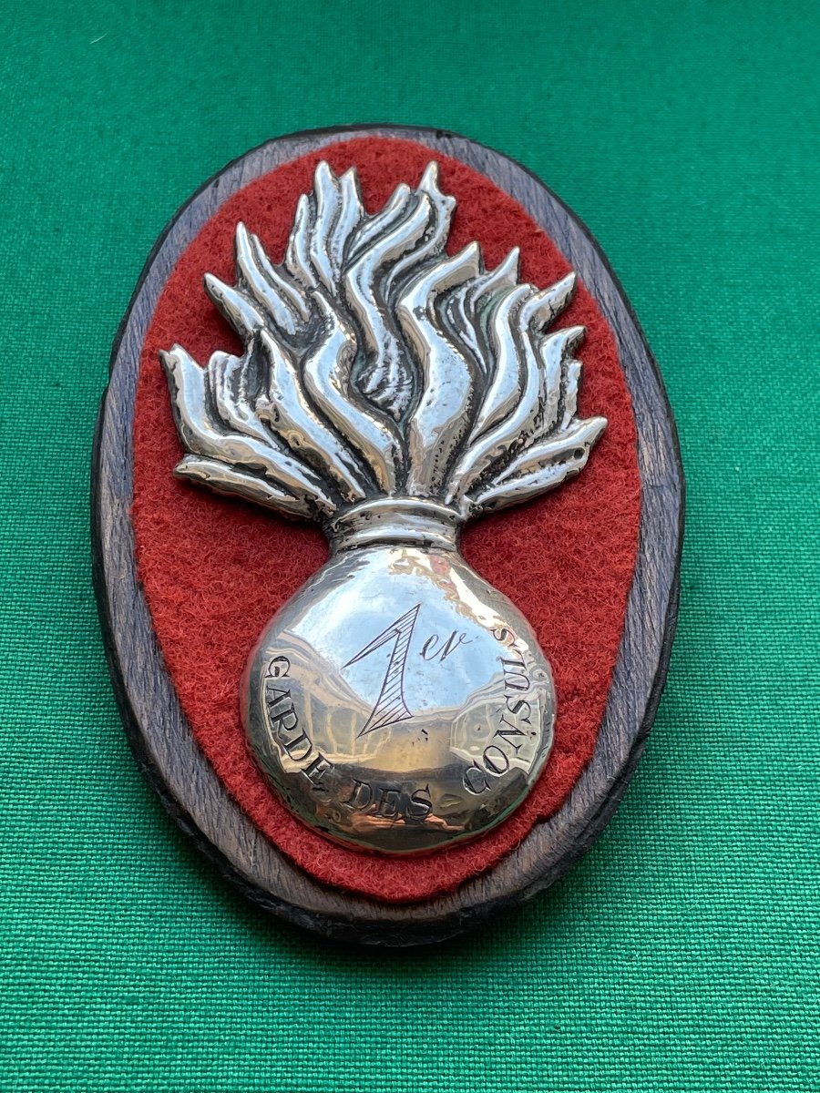 Grenade En Argent Massif  De La Garde Des Consuls  1ER   époque  Consulat  1er Empire  XIX ème -photo-7