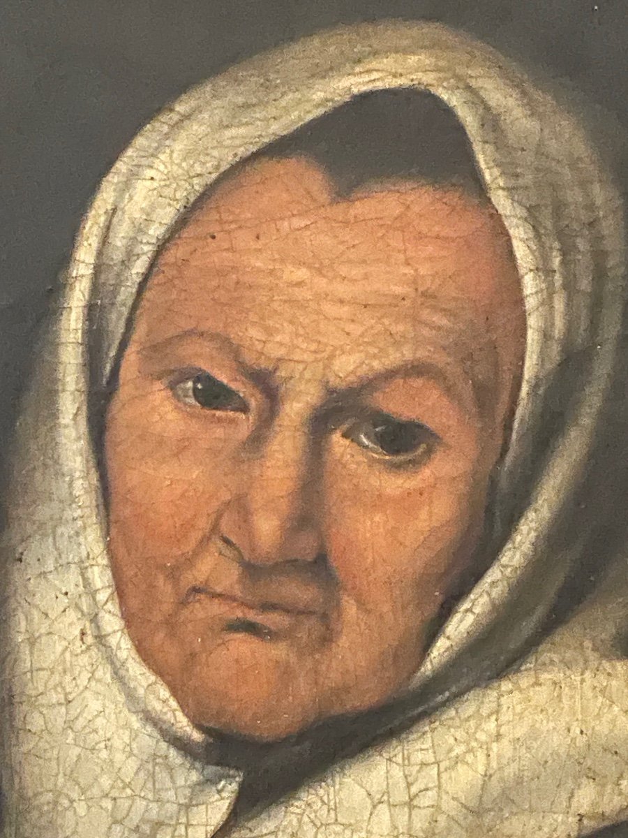 Vieille  Femme  A  La  Quenouille   Reproduction  Ancienne  19 ème -photo-1