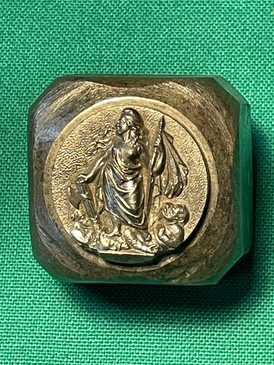 Rare Matrice  Satyrique  Marianne  Guerrière  Foulant A Ses Pieds Napoléon  III   1870 19 ème -photo-4