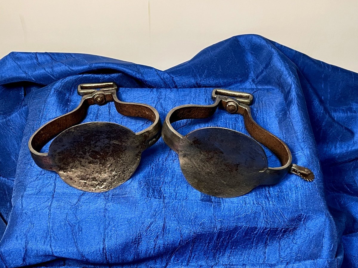 Pair Of Stirrups Light Cavalry Hussar Officer 1st Empire 19th -photo-1