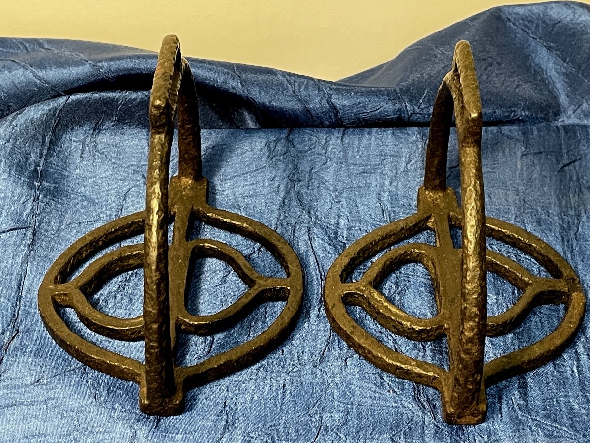 Pair Of Stirrups Of Dragoon Officer 1st Empire 19th -photo-3