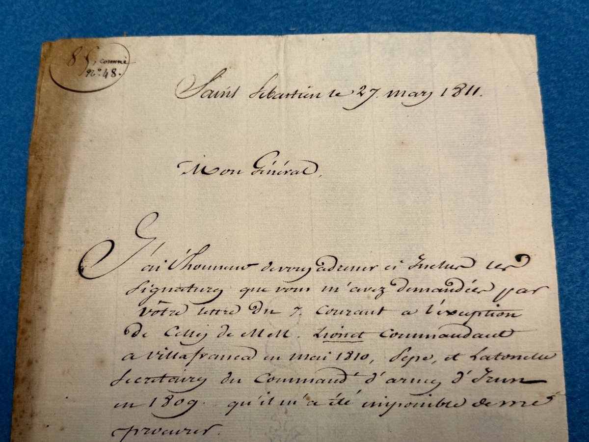 Lettre  Du Général Baron De L 'empire Charles  Boyé  Guerre d'Espagne  1er Empire  1811 XIX ème-photo-2