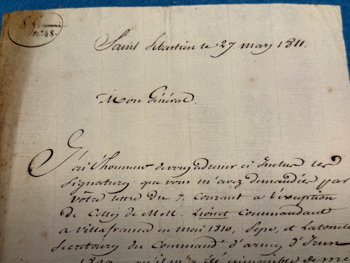 Lettre  Du Général Baron De L 'empire Charles  Boyé  Guerre d'Espagne  1er Empire  1811 XIX ème-photo-1